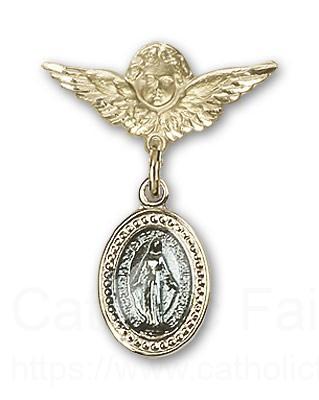 Blue Miraculous Charm and Angel with Smaller Wings Badge Pin