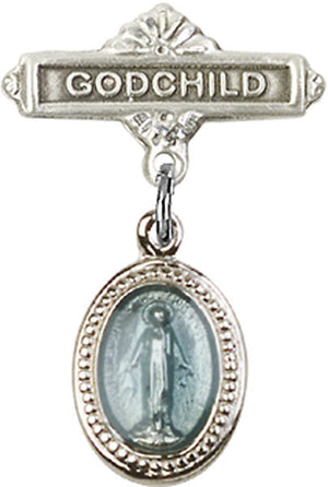 Blue Miraculous Charm and Godchild Badge Pin