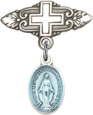 Miraculous Charm and Badge Pin with Cross
