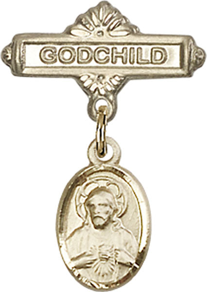 Scapular Charm and Godchild Badge Pin