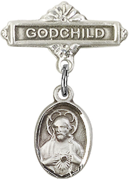 Scapular Charm and Godchild Badge Pin