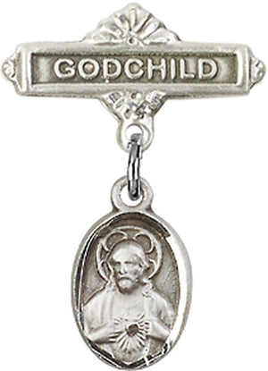 Scapular Charm and Godchild Badge Pin