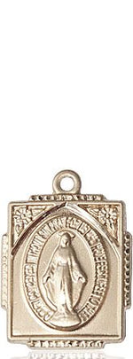 Square Miraculous Medal for Women with Decorative Border
