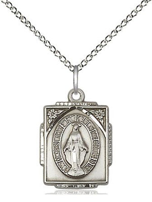 Square Miraculous Medal for Women with Decorative Border