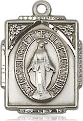 Square Miraculous Medal for Women with Decorative Border