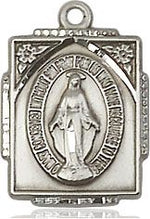 Square Miraculous Medal for Women with Decorative Border