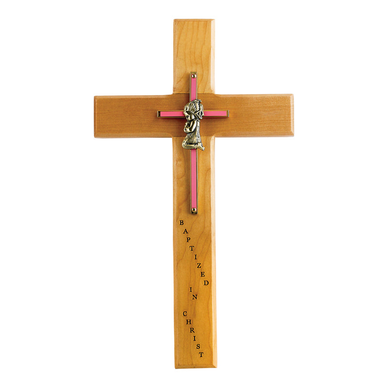 Baby Girl Baptism Wall Cross - 10 inch