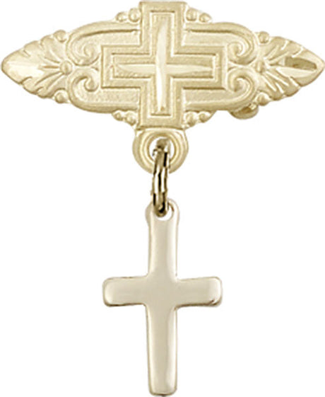 Cross Charm and Badge Pin with Cross