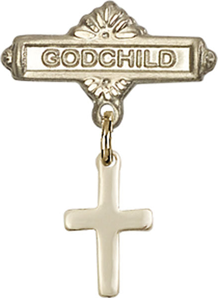 Cross Charm and Godchild Badge Pin
