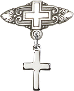 Cross Charm and Badge Pin with Cross