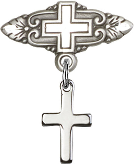 Cross Charm and Badge Pin with Cross