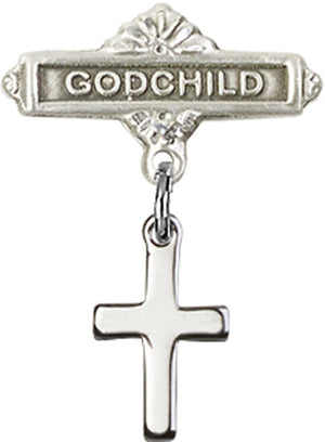 Cross Charm and Godchild Badge Pin