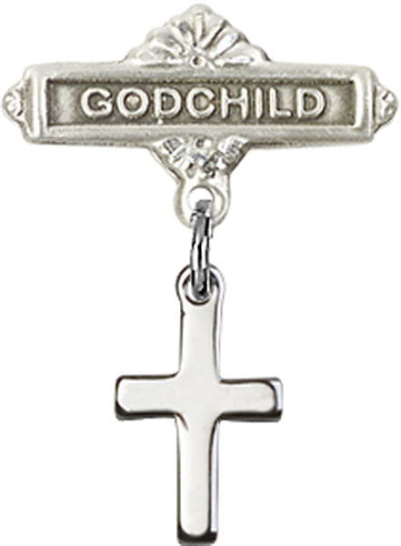 Cross Charm and Godchild Badge Pin