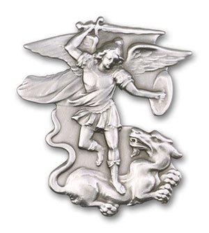 St. Michael the Archangel with Dragon Visor Clip