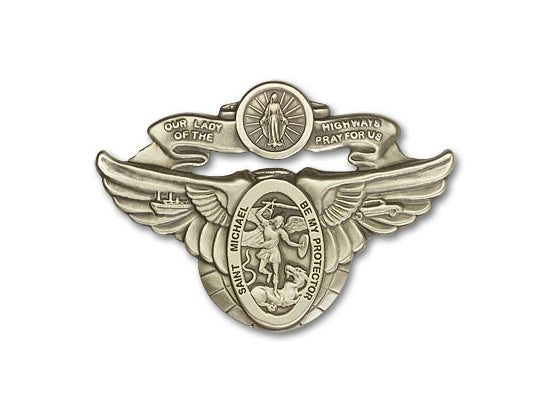 Our Lady of the Highway & St. Michael Visor Clip