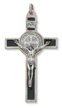 Silver St. Benedict Crucifix on Leather Cord