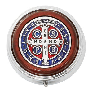 Mahogany St. Benedict Rosary Box