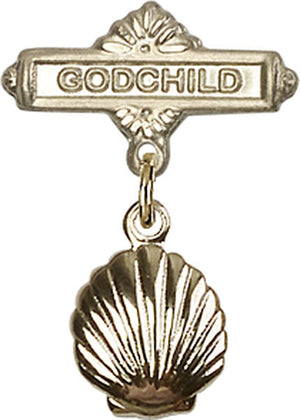 Shell Charm and Godchild Badge Pin