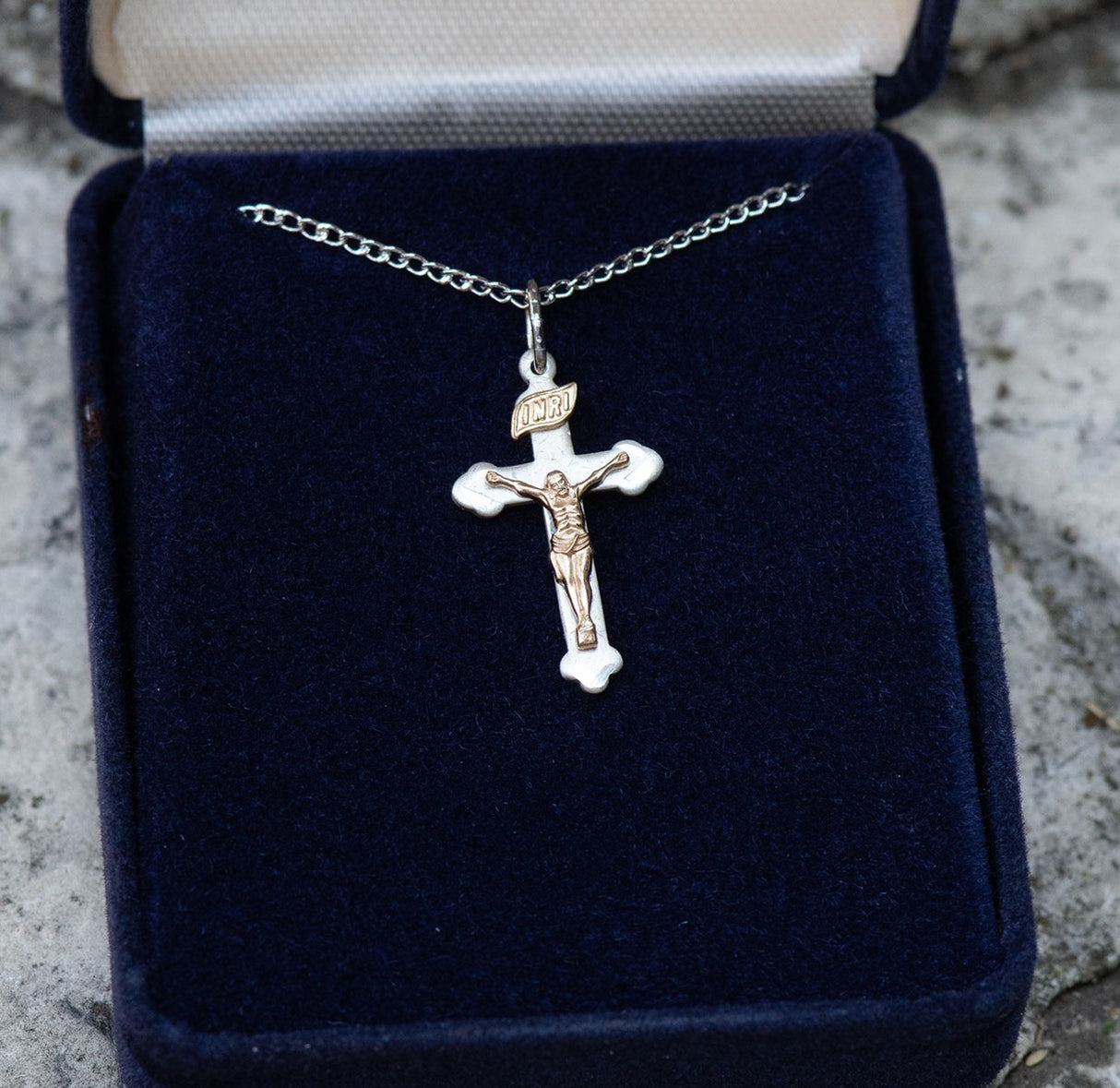 Gold Filled and Sterling Crucifix Pendant for Women