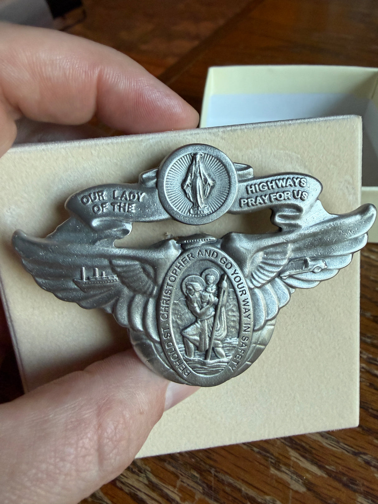 Our Lady of the Highway & St. Christopher Visor Clip - Car Travel Protection