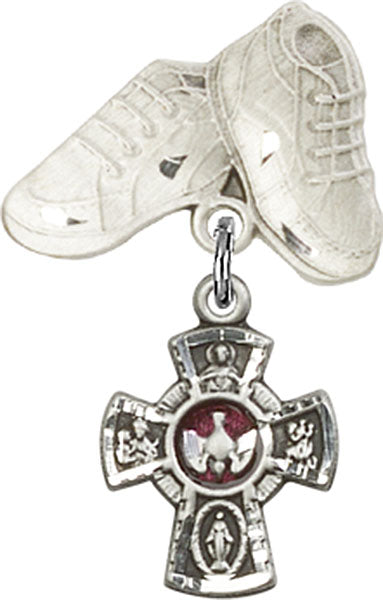 Red 5-Way Charm and Baby Boots Pin