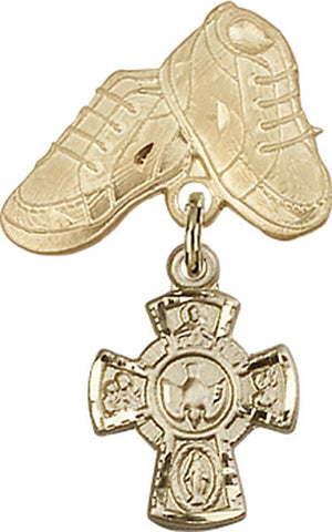 Red 5-Way Charm and Baby Boots Pin