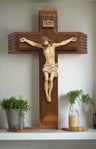 4 Pc. Wood Sick Call Crucifix  Set - 13.25"