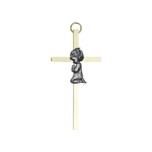 Baptism Brass Cross for Girl - 4"