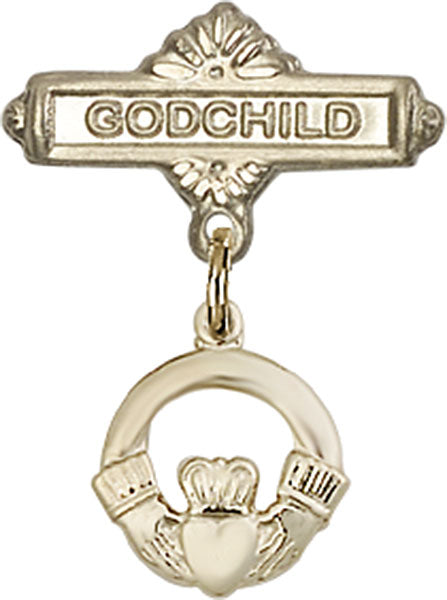 Claddagh Charm and Godchild Badge Pin