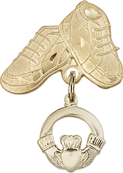 Claddagh Charm and Baby Boots Pin