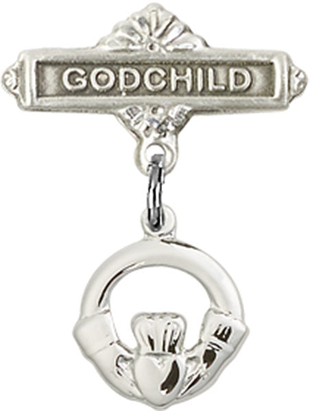 Claddagh Charm and Godchild Badge Pin