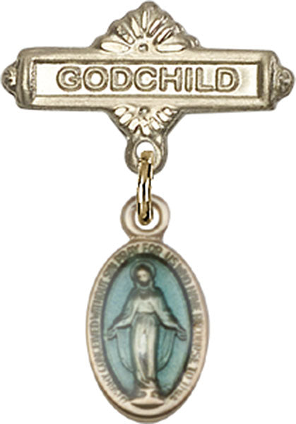 Blue Miraculous Charm and Godchild Badge Pin