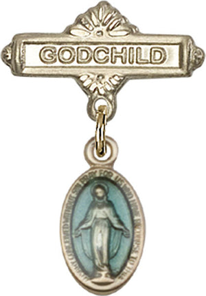 Blue Miraculous Charm and Godchild Badge Pin
