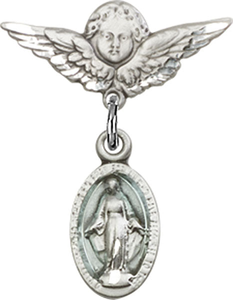 Blue Miraculous Charm and Angel with Smaller Wings Badge Pin