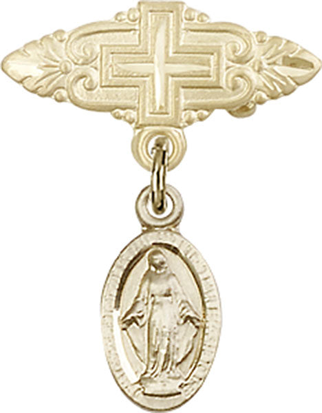 Blue Miraculous Charm and Badge Pin with Cross