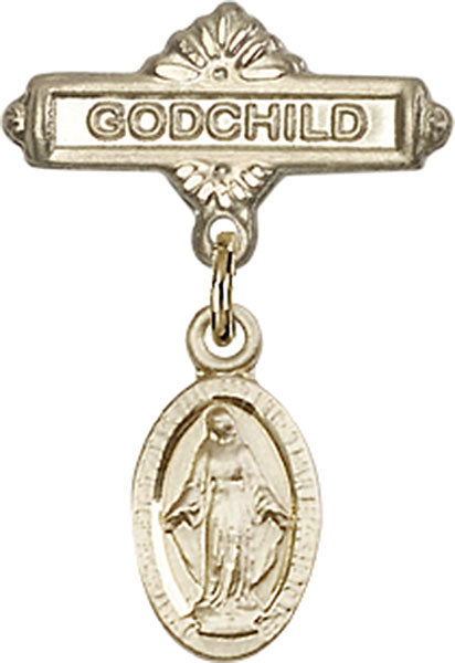 Blue Miraculous Charm and Godchild Badge Pin