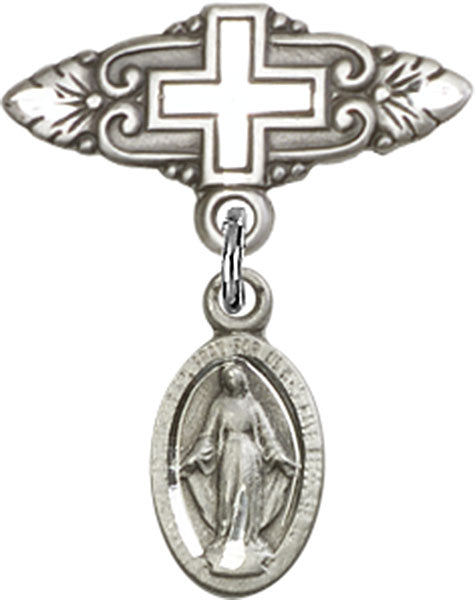 Blue Miraculous Charm and Badge Pin with Cross