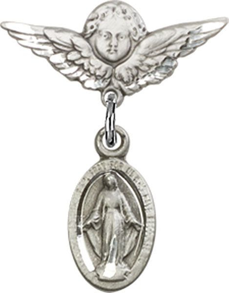 Blue Miraculous Charm and Angel with Smaller Wings Badge Pin