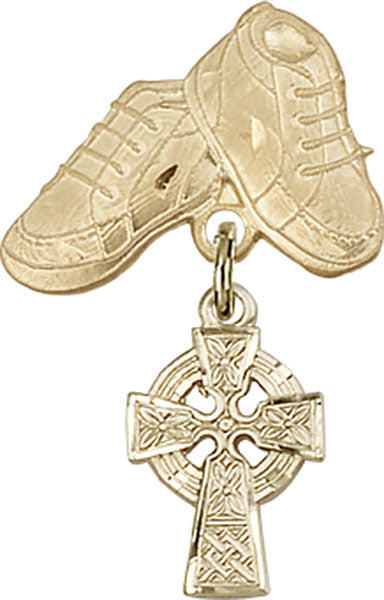 Celtic Cross Charm and Baby Boots Pin