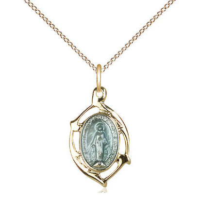 Small Oval Tip Miraculous Medal Necklace