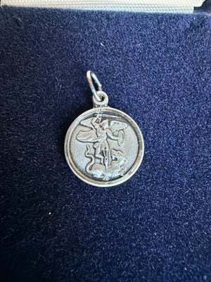 Petite Round St. Michael & Guardian Angel Medal for Women