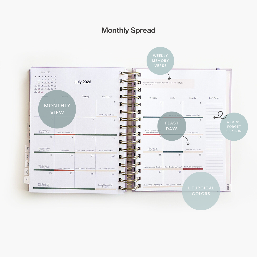 *PRE-ORDER* 2026 Calendar Year Catholic Liturgical Planner // Mini Layout