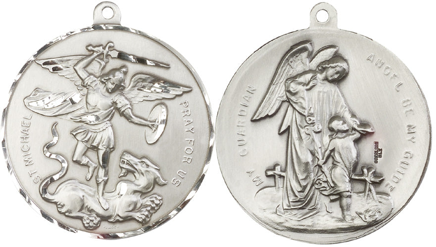 Saint Michael the Archangel Guardian Angel Large Medal