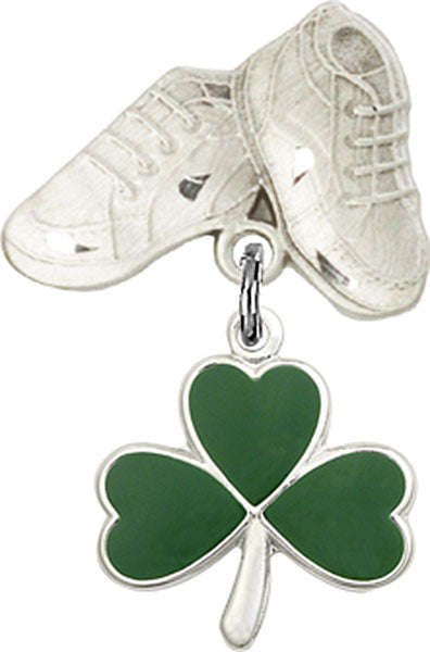 Shamrock Charm and Baby Boots Pin