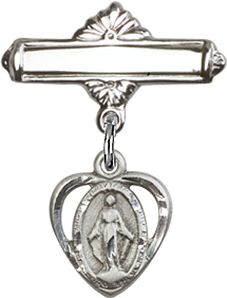 Miraculous Charm and Polished Engravable Badge Pin
