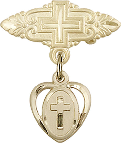 Cross Charm and Badge Pin with Cross