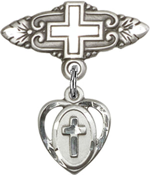 Cross Charm and Badge Pin with Cross