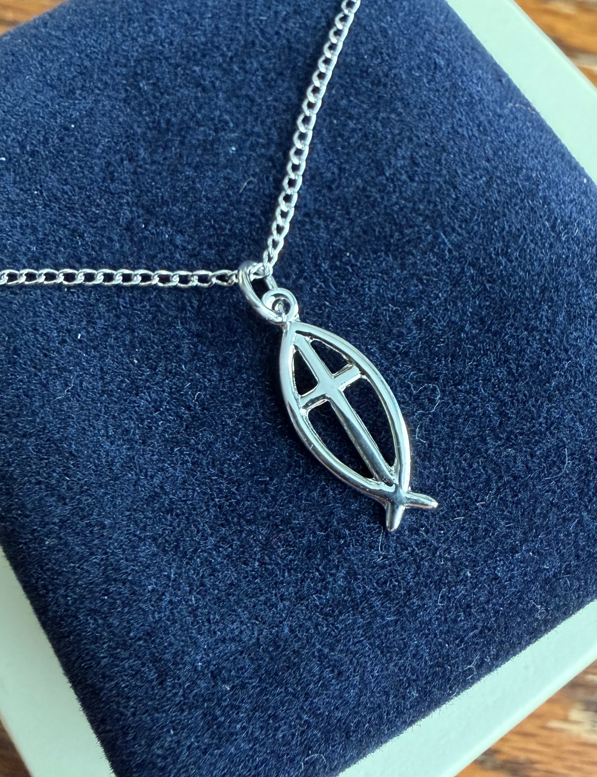 Ichthus Fish with Cross Pendant for Women