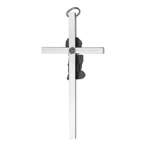 Praying Girl Baby Cross Silver Plated Pewter 6 x 3.5 Inch