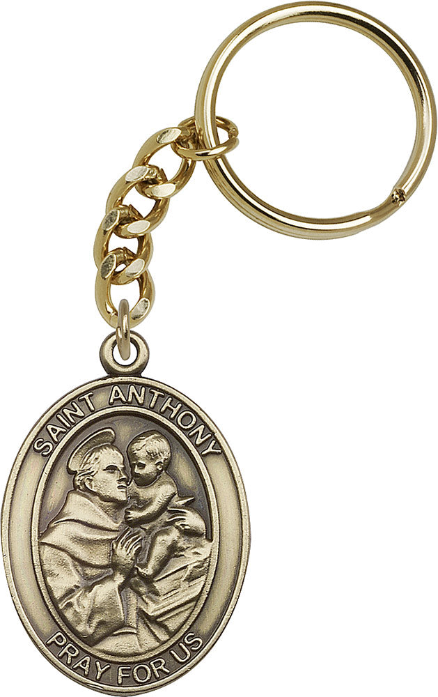 St. Anthony Oval Shaped Keychain